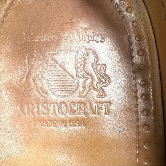 Johnston & Murphy Aristocraft Wingtip Oxford Size 11 Burgundy - Picture 2 of 7